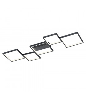 Sorrento Modern 34W LED Semi Flush Light Black Matt 3000K-1