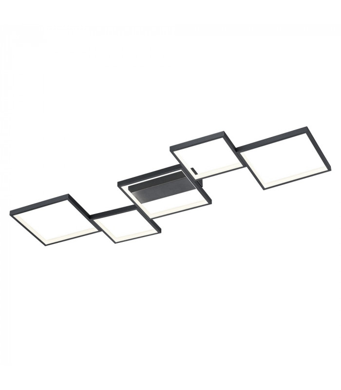 Sorrento Modern 34W LED Semi Flush Light Black Matt 3000K-1