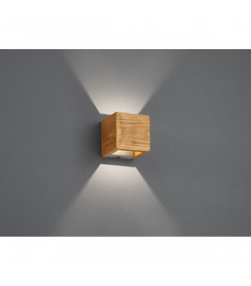 Brad Vintage 11cm Up & Down Wall Lamp Wood coloured 3000K-2