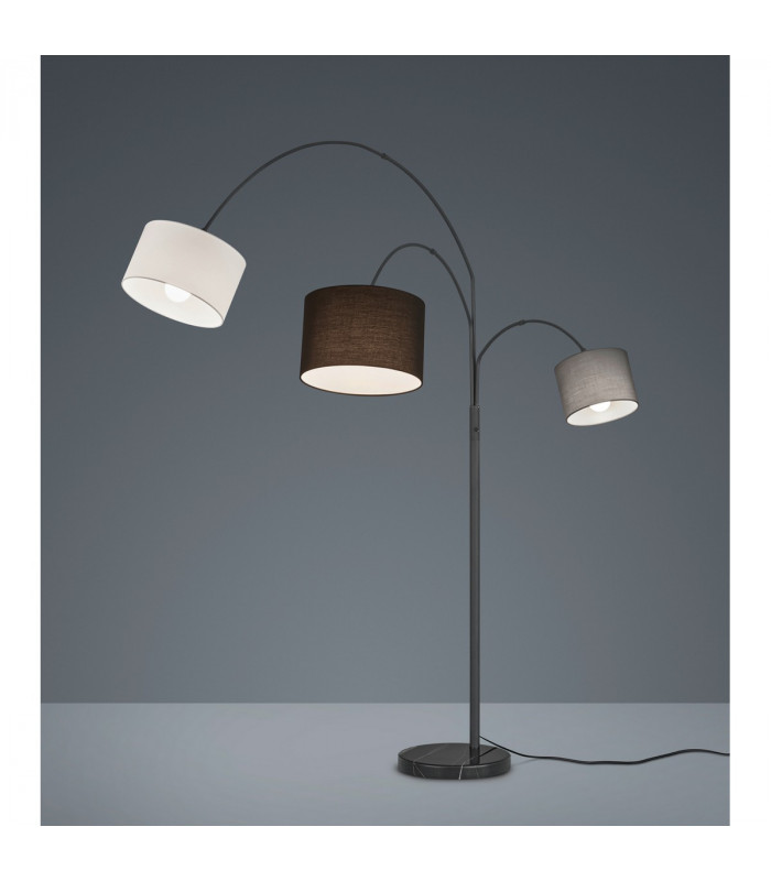 Clark Modern 3 Light Multi Arm Floor Lamp Black Matt-2