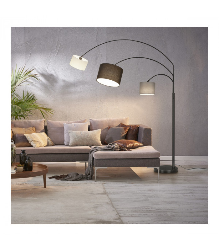 Clark Modern 3 Light Multi Arm Floor Lamp Black Matt-4