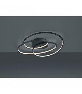 Gale Modern 38.5W LED Semi Flush Light Black Matt 3000K-2