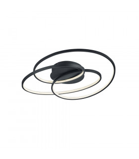 Gale Modern 38.5W LED Semi Flush Light Black Matt 3000K-1