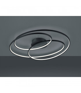 Gale Modern 50W LED Semi Flush Light Black Matt 3000K-2