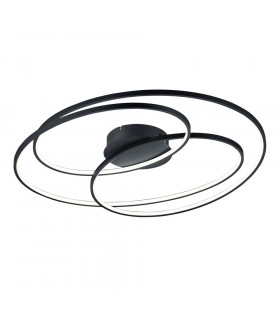 Gale Modern 50W LED Semi Flush Light Black Matt 3000K-1