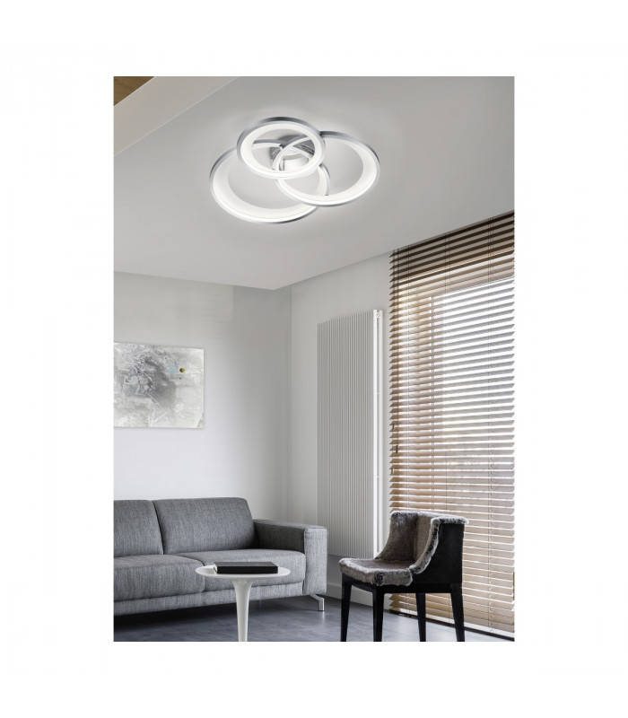 Granada Modern 36W LED Semi Flush Light Chrome 71cm 3000K-4