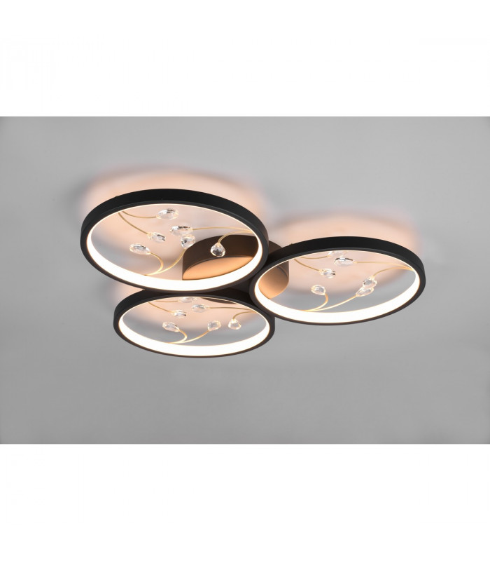 Groovy Modern 30W LED Semi Flush Light Black Matt 3000K-2