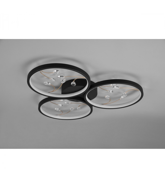 Groovy Modern 30W LED Semi Flush Light Black Matt 3000K-4