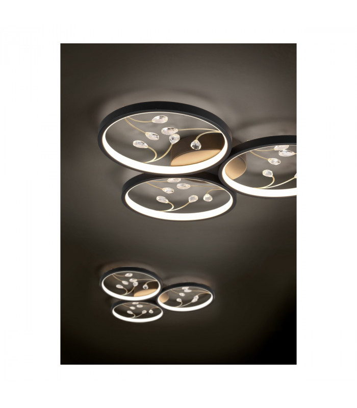Groovy Modern 30W LED Semi Flush Light Black Matt 3000K-6