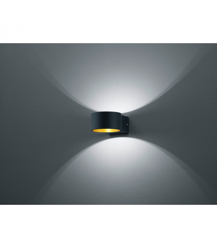 Lacapo Modern Up & Down Wall Lamp Black Matt 3000K-2