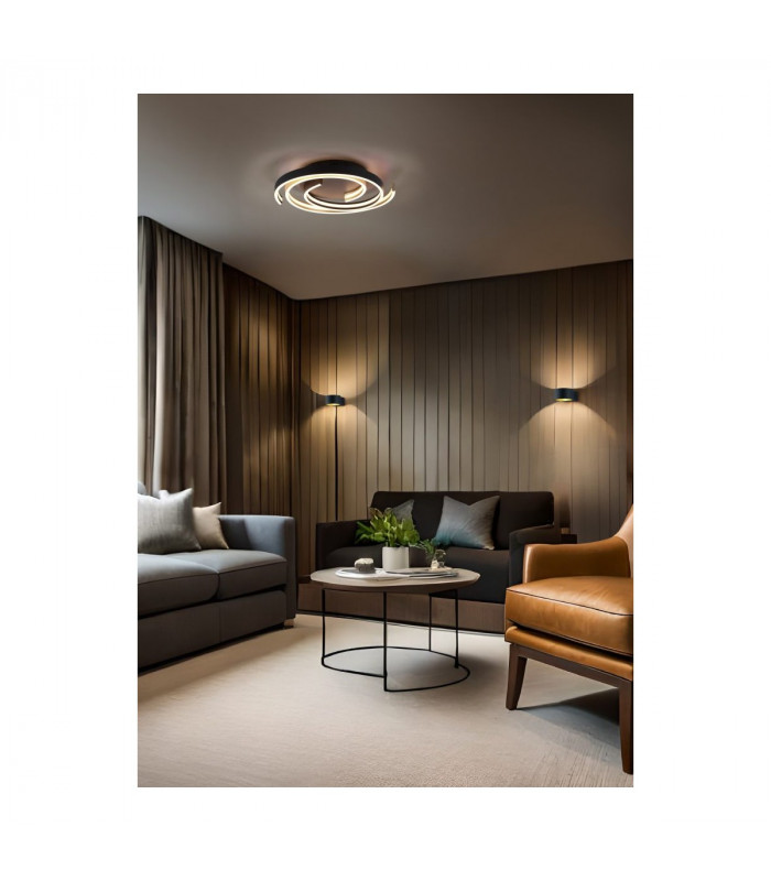 Lacapo Modern Up & Down Wall Lamp Black Matt 3000K-4
