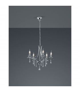 Lucerna Modern 5 Light Multi Arm Pendant Ceiling Light Chrome-2