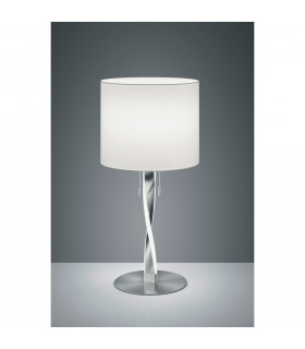 Nandor Modern 2 Light Table Lamp with Round Shade Nickel Matt 3000K-2