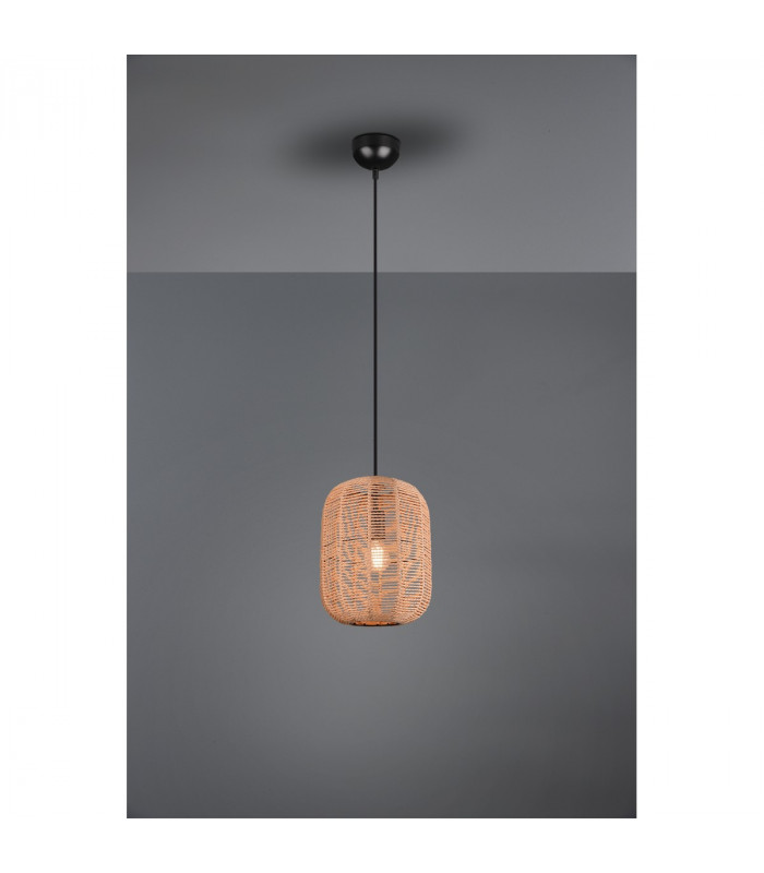 Runa Vintage 25cm Wire Frame Pendant Ceiling Light Black Matt-2