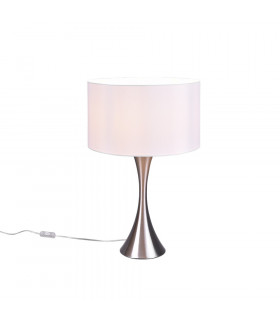 Sabia Modern 40cm Table Lamp with Round Shade Nickel Matt-1