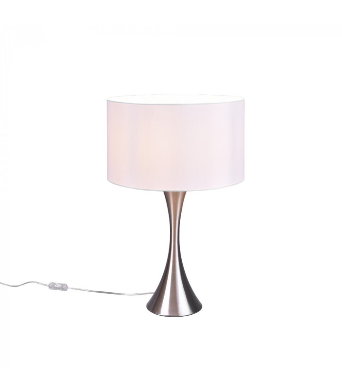 Sabia Modern 40cm Table Lamp with Round Shade Nickel Matt-1
