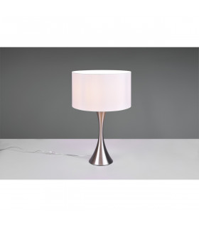 Sabia Modern 40cm Table Lamp with Round Shade Nickel Matt-2