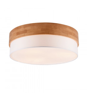 Seasons Modern 50cm 3 Light Cylindrical Ceiling Light Nickel Matt White Shade-1