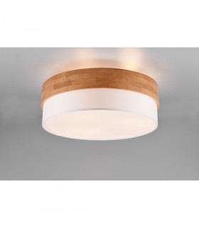 Seasons Modern 50cm 3 Light Cylindrical Ceiling Light Nickel Matt White Shade-2