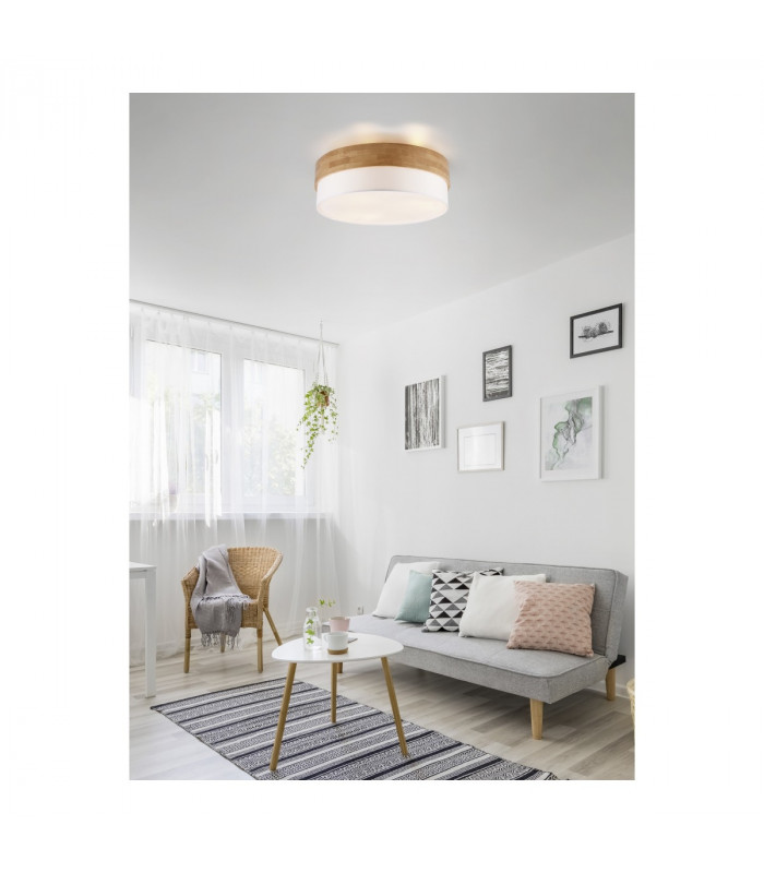 Seasons Modern 50cm 3 Light Cylindrical Ceiling Light Nickel Matt White Shade-6