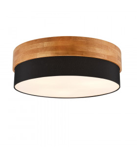 Seasons Modern 50cm 3 Light Cylindrical Ceiling Light Nickel Matt BlackShade-1