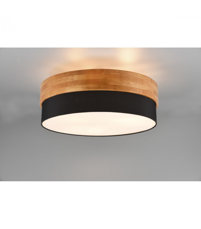 Seasons Modern 50cm 3 Light Cylindrical Ceiling Light Nickel Matt BlackShade-2