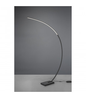 Bangkok Modern Arc Floor Lamp Black Matt 3000K with Footswitch-2