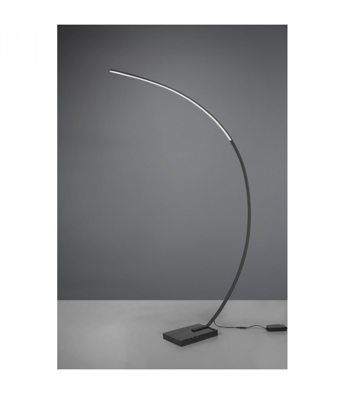 Bangkok Modern Arc Floor Lamp Black Matt 3000K with Footswitch-3