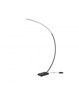 Bangkok Modern Arc Floor Lamp Black Matt 3000K with Footswitch-1