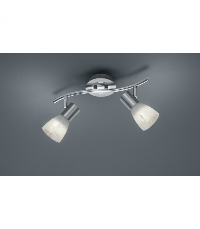 Levisto Modern 2 Light Twin Ceiling Spotlight Nickel Matt 3000K-2