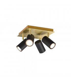 Marley Modern 4 Light Ceiling Spotlight Clusters Black Gold-1