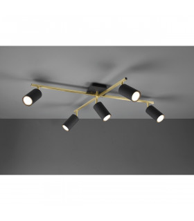 Marley Modern 5 Light Ceiling Spotlight Bar Black Gold-2