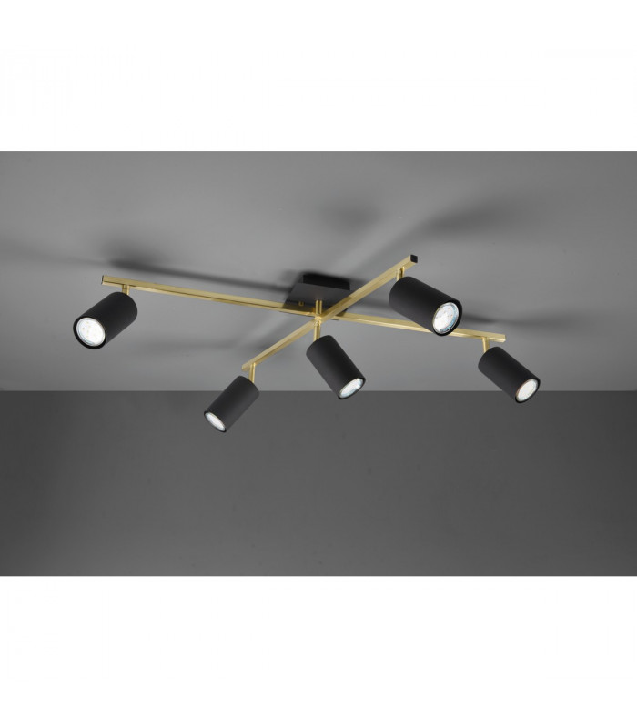 Marley Modern 5 Light Ceiling Spotlight Bar Black Gold-3