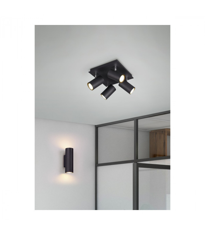 Marley Modern 2 Light Up & Down Wall Lamp Black Matt-5