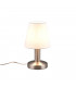 Mats Ii Young living Table Lamp with Round Tapered Shade Nickel Matt White Shade-1