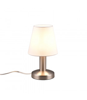 Mats Ii Young living Table Lamp with Round Tapered Shade Nickel Matt White Shade-1