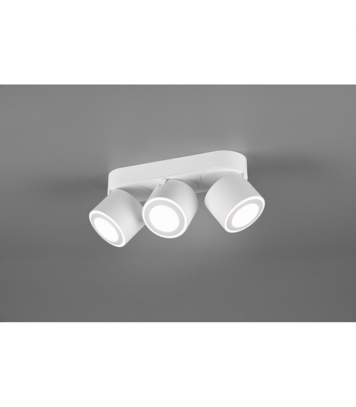 Taurus Modern 3 Light Ceiling Spotlight Bar White Matt 3000K-2