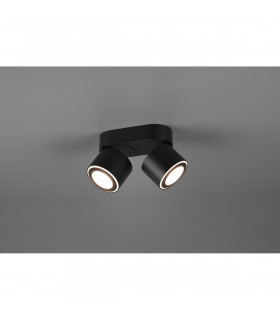Taurus Modern 2 Light Twin Ceiling Spotlight Black Matt 3000K-2