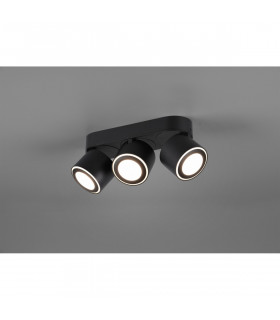 Taurus Modern 3 Light Ceiling Spotlight Bar Black Matt 3000K-2