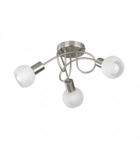 Antibes Modern 3 Light Multi Arm Semi Flush Ceiling Lamp Nickel Matt-2
