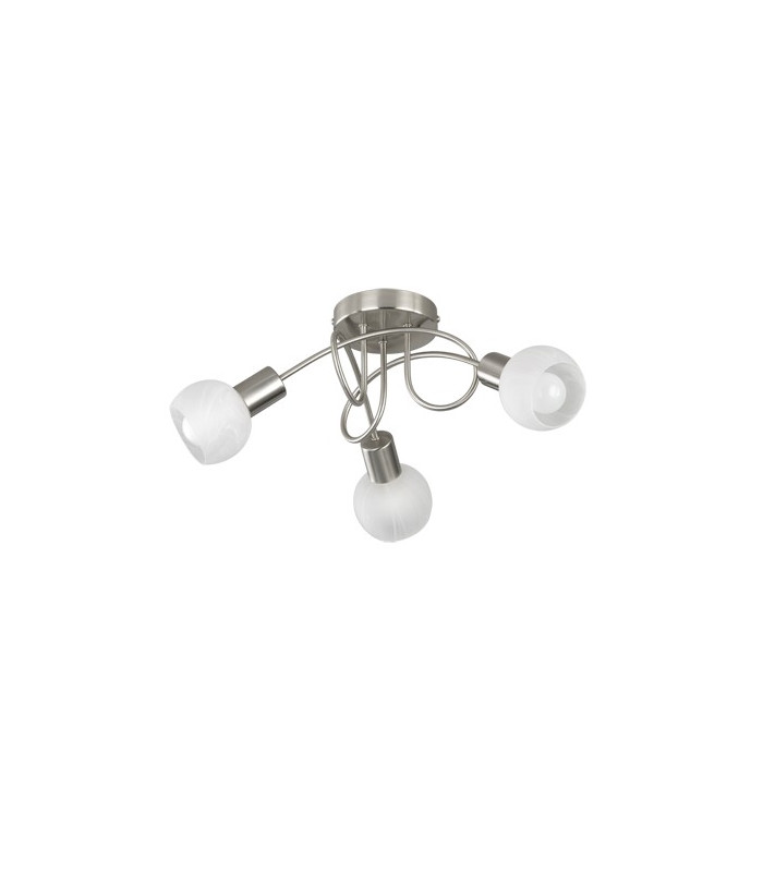 Antibes Modern 3 Light Multi Arm Semi Flush Ceiling Lamp Nickel Matt-2
