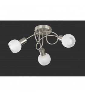 Antibes Modern 3 Light Multi Arm Semi Flush Ceiling Lamp Nickel Matt-1