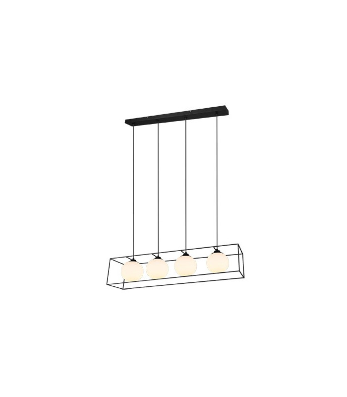 Gabbia Modern 4 Light Bar Pendant Ceiling Light Black Matt-5