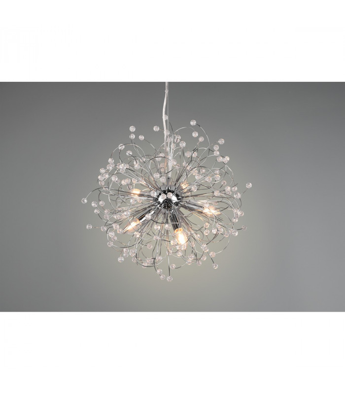 Gloria Modern 5 Light Pendant Ceiling Light Chrome-3