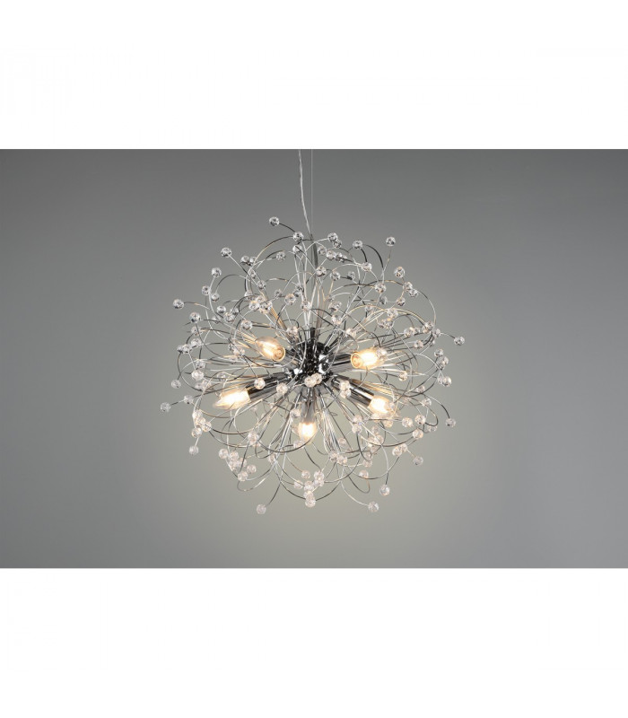 Gloria Modern 5 Light Pendant Ceiling Light Chrome-4