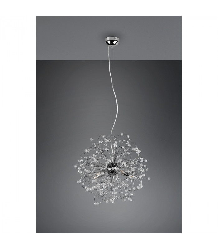 Gloria Modern 5 Light Pendant Ceiling Light Chrome-5