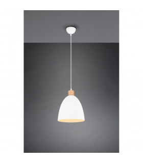 Jagger Modern 25cm Dome Pendant Ceiling Light White Matt-2