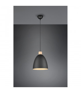 Jagger Modern 25cm Dome Pendant Ceiling Light Black Matt-2