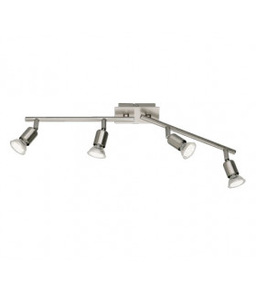 Nimes Modern 4 Light Ceiling Spotlight Bar Nickel Matt 3000K-2