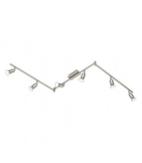 Nimes Modern 6 Light Ceiling Spotlight Bar Nickel Matt 3000K-2